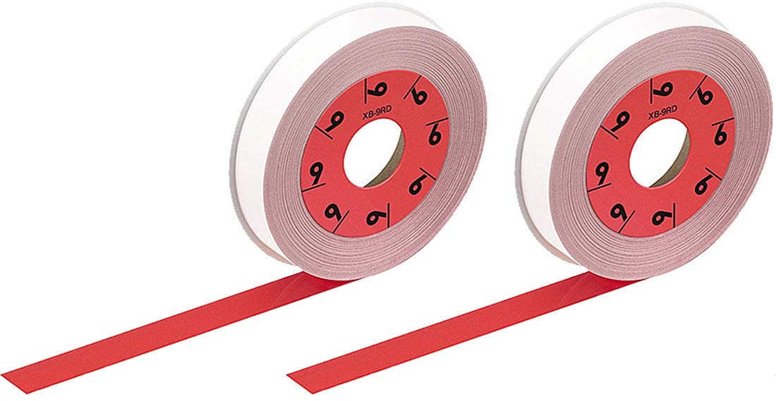 Amazon | カシオ ラテコ 詰め替え用テープ 9mm 黒文字/赤テープ 2本